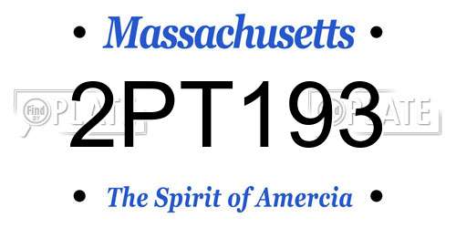 2PT193 Massachusetts License Plate