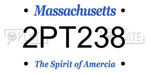2PT238 Massachusetts License Plate