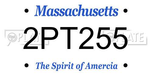 2PT255 Massachusetts License Plate