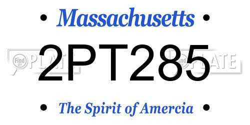 2PT285 Massachusetts License Plate