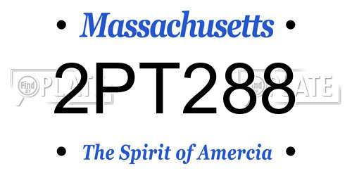 2PT288 Massachusetts License Plate