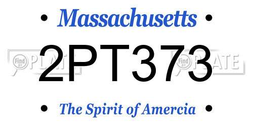 2PT373 Massachusetts License Plate