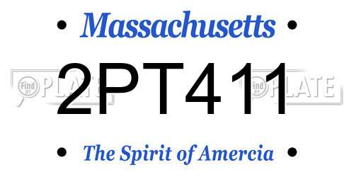 2PT411 Massachusetts License Plate
