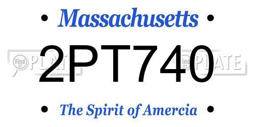 2PT740 Massachusetts License Plate