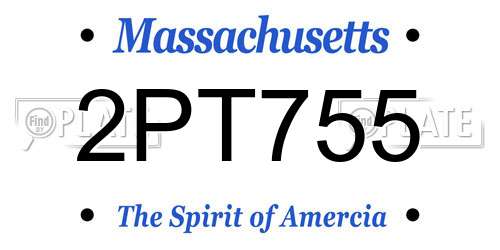 2PT755 Massachusetts License Plate