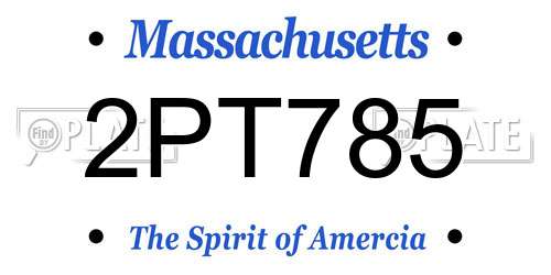 2PT785 Massachusetts License Plate