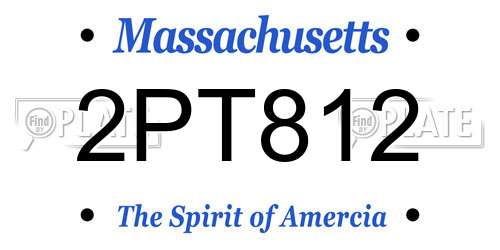 2PT812 Massachusetts License Plate