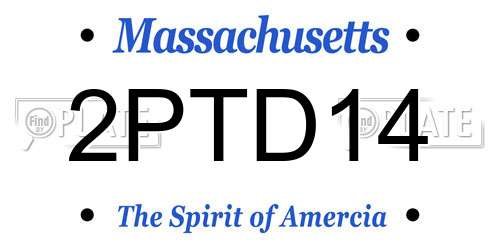 2PTD14 Massachusetts License Plate