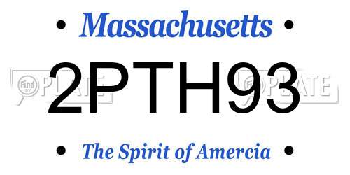 2PTH93 Massachusetts License Plate