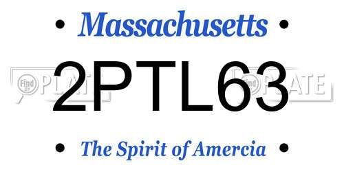 2PTL63 Massachusetts License Plate