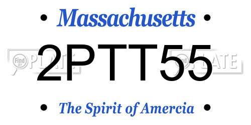2PTT55 Massachusetts License Plate