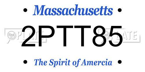 2PTT85 Massachusetts License Plate
