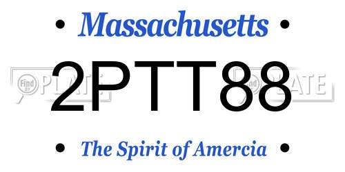 2PTT88 Massachusetts License Plate
