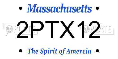 2PTX12 Massachusetts License Plate