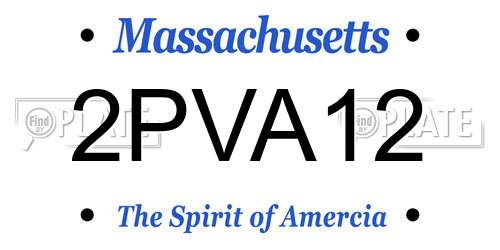 2PVA12 Massachusetts License Plate