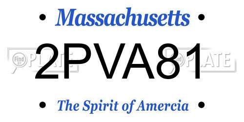 2PVA81 Massachusetts License Plate