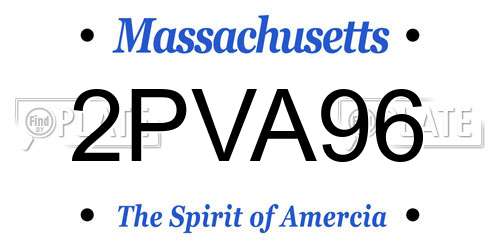 2PVA96 Massachusetts License Plate