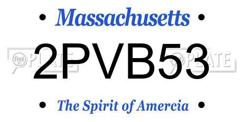 2PVB53 Massachusetts License Plate