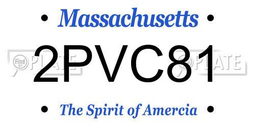 2PVC81 Massachusetts License Plate