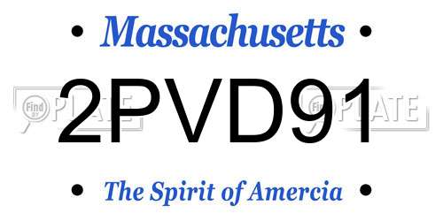 2PVD91 Massachusetts License Plate