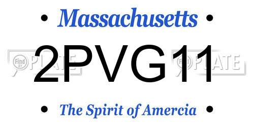2PVG11 Massachusetts License Plate