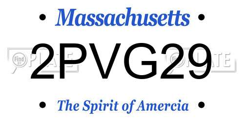 2PVG29 Massachusetts License Plate