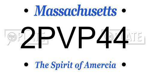 2PVP44 Massachusetts License Plate
