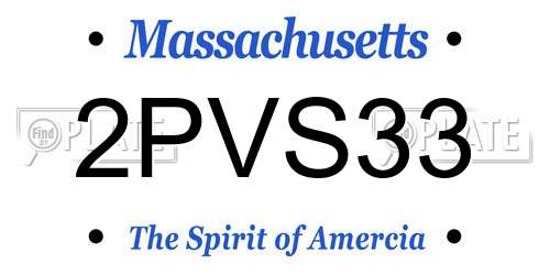2PVS33 Massachusetts License Plate