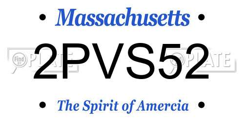 2PVS52 Massachusetts License Plate