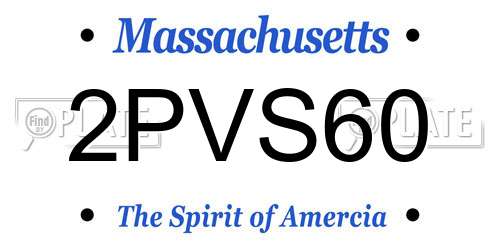 2PVS60 Massachusetts License Plate
