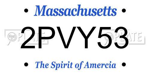 2PVY53 Massachusetts License Plate