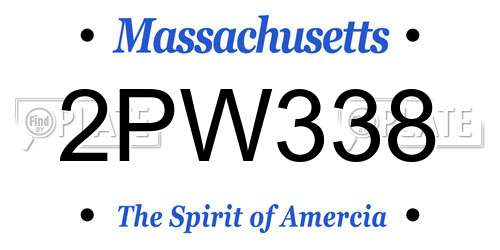 2PW338 Massachusetts License Plate