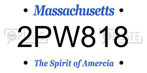 2PW818 Massachusetts License Plate