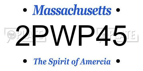2PWP45 Massachusetts License Plate