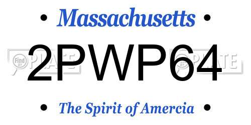 2PWP64 Massachusetts License Plate