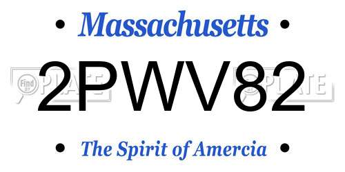 2PWV82 Massachusetts License Plate