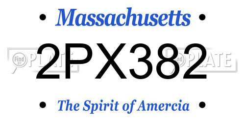 2PX382 Massachusetts License Plate