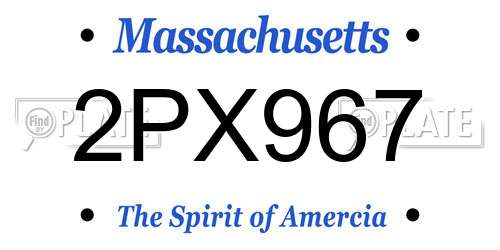 2PX967 Massachusetts License Plate