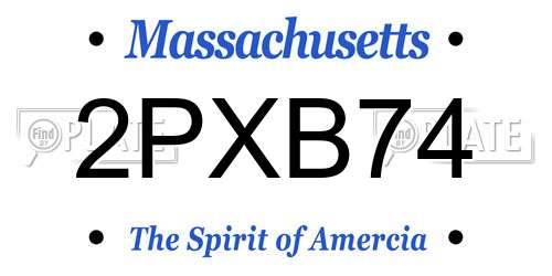2PXB74 Massachusetts License Plate