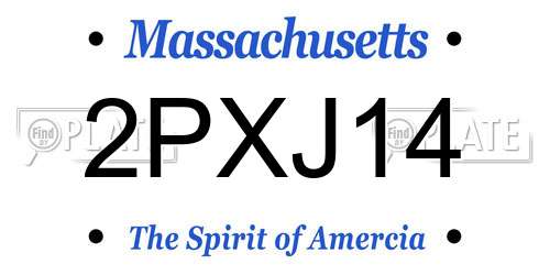 2PXJ14 Massachusetts License Plate