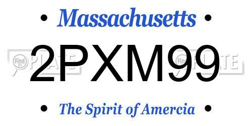2PXM99 Massachusetts License Plate