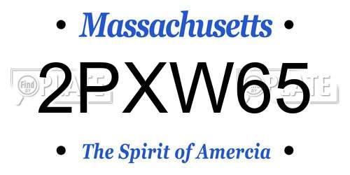2PXW65 Massachusetts License Plate