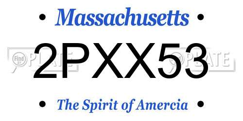 2PXX53 Massachusetts License Plate