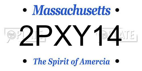 2PXY14 Massachusetts License Plate