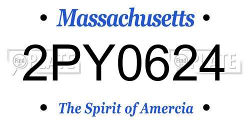 2PY0624 Massachusetts License Plate
