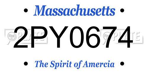 2PY0674 Massachusetts License Plate