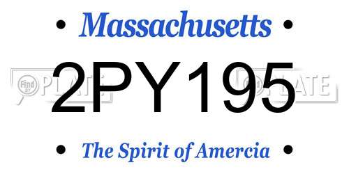 2PY195 Massachusetts License Plate