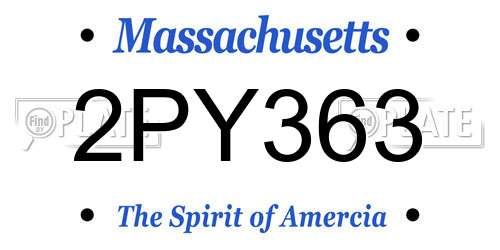 2PY363 Massachusetts License Plate
