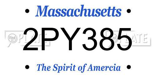 2PY385 Massachusetts License Plate