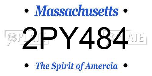 2PY484 Massachusetts License Plate